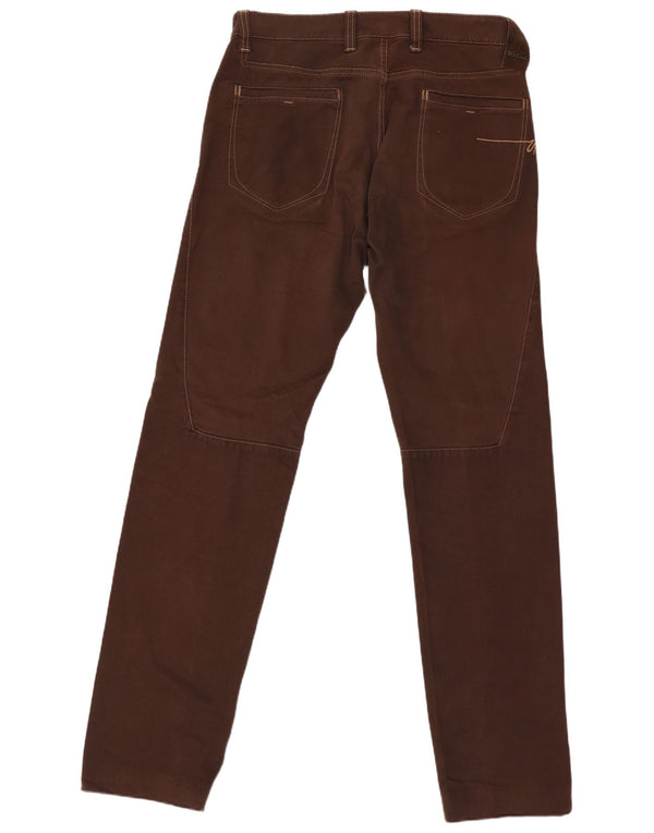Pantaloni casual dritti da donna vintage W32 L32 in cotone marrone