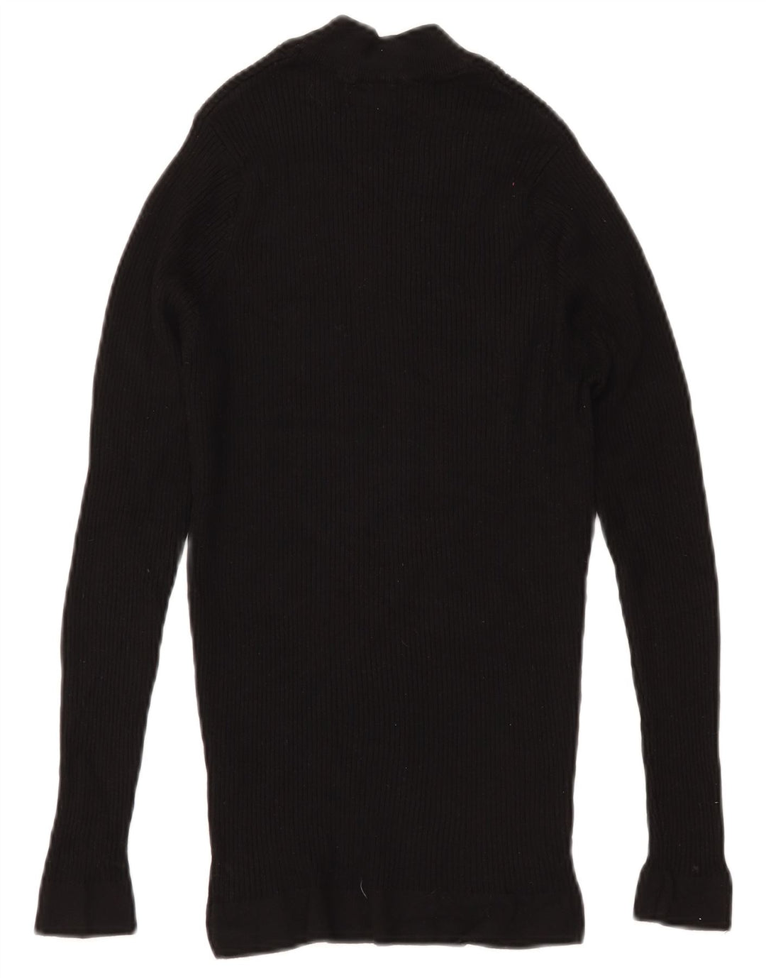 ZARA Maglione da Donna con Collo Dolcevita UK 8 Piccolo in Viscosa Nera