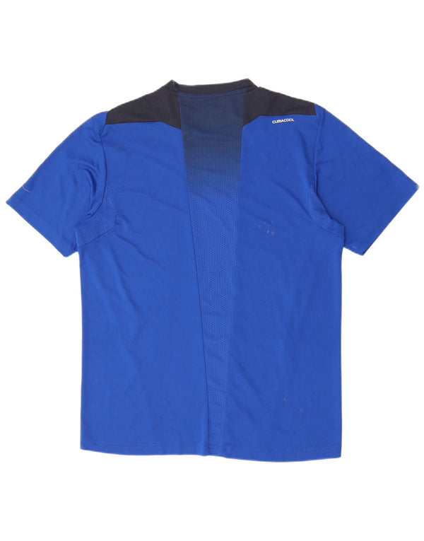 T-shirt ADIDAS da uomo Climacool Top grande in poliestere color block blu