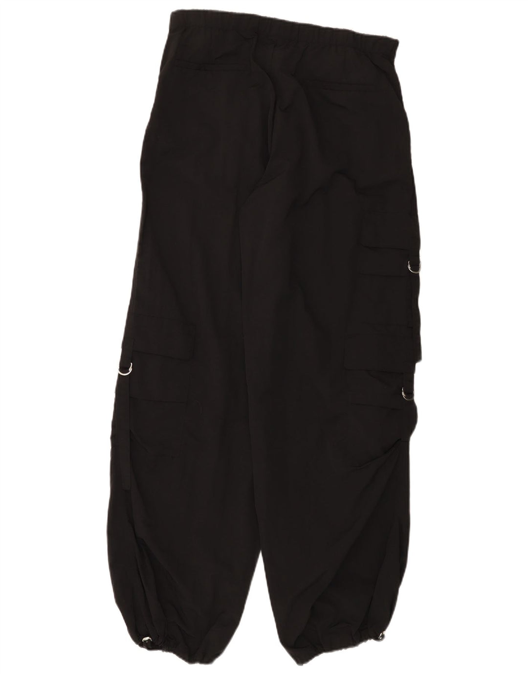 Pantaloni cargo larghi da donna Zara medi W30 L31 neri in poliammide