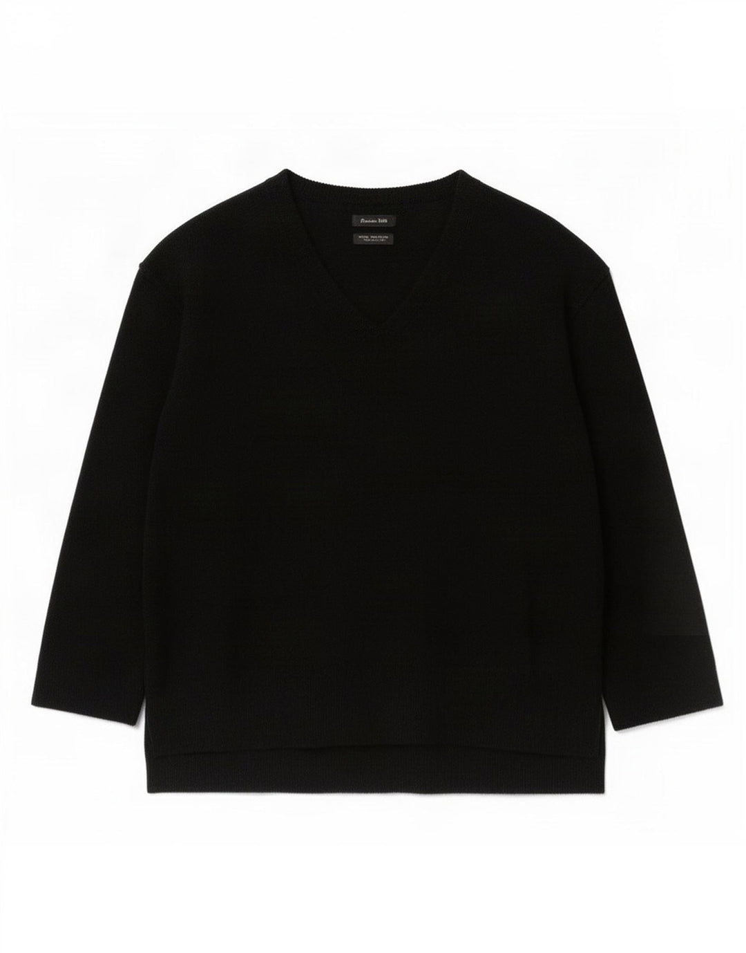 Maglione da donna con scollo a V Massimo Dutti UK 10 piccolo in lana nera
