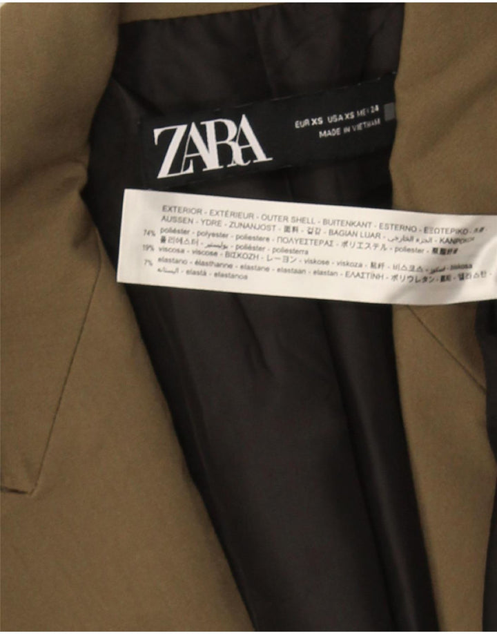 Giacca blazer doppiopetto da uomo Zara UK 34 XS poliestere kaki