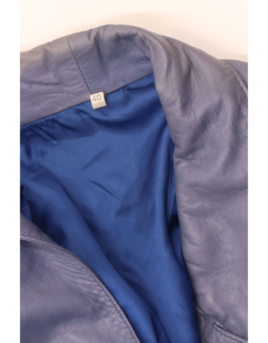 Giacca in pelle oversize da donna vintage EU 40 Blu medio