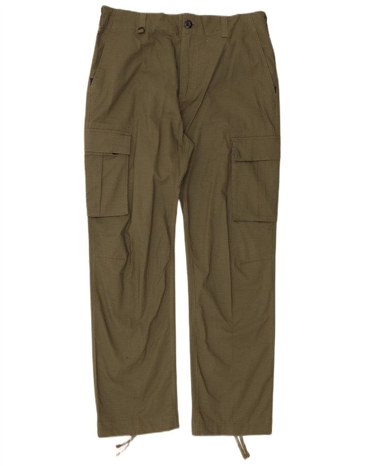 Pantaloni cargo dritti da uomo Nike W32 L30 in cotone a quadri kaki