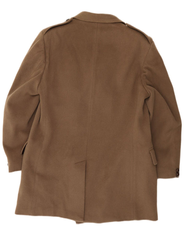 Cappotto doppiopetto militare da uomo di Dack UK 42 XL lana vergine marrone