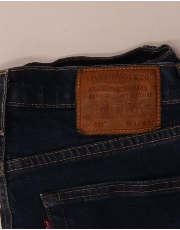 Levi's Uomo 511 Slim Jeans W31 L32 Blu Navy Cotone