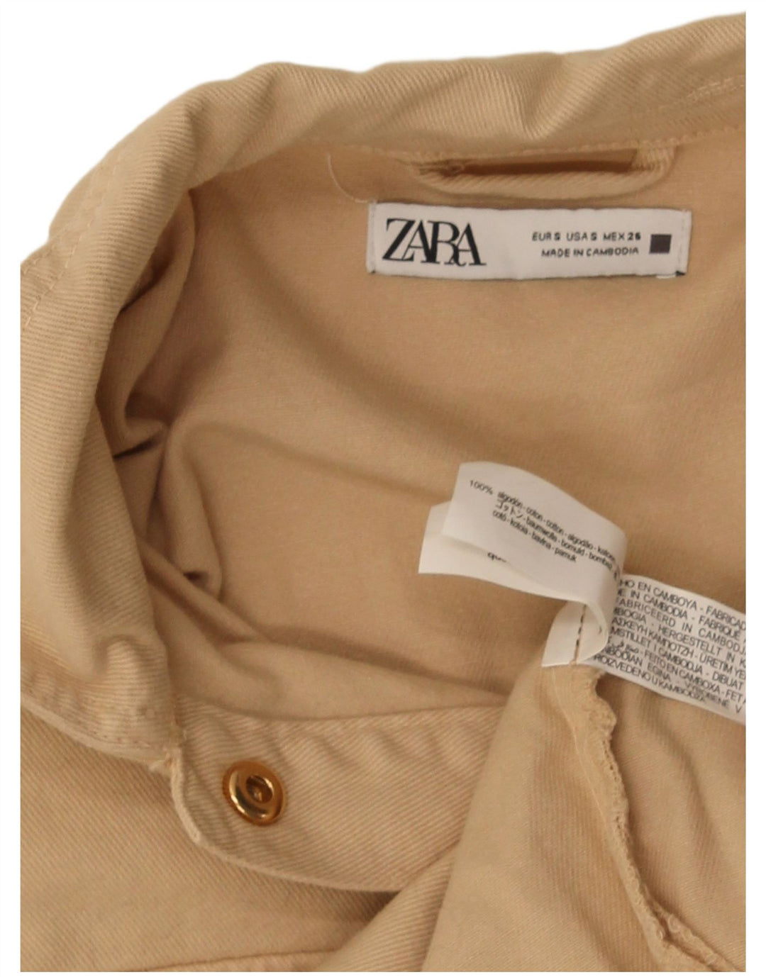Giubbotto bomber oversize corto da donna Zara UK 10 piccolo cotone beige