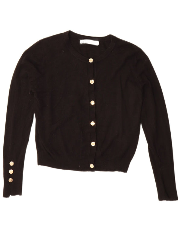 Maglione cardigan corto da donna Zara UK 14 viscosa nera media