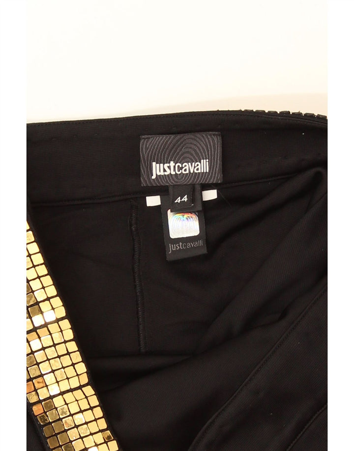 Abito maxi ritagliato senza maniche da donna Just Cavalli IT 44 medio nero