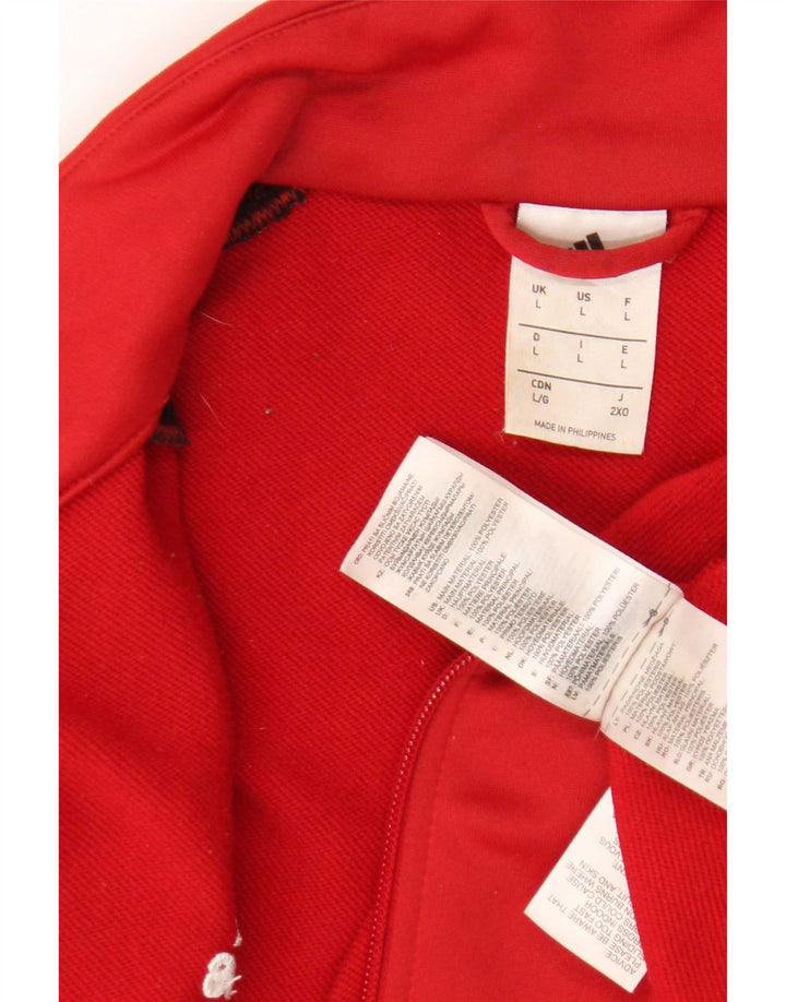 Giacca da ginnastica da uomo Adidas, grande, in poliestere color block rosso