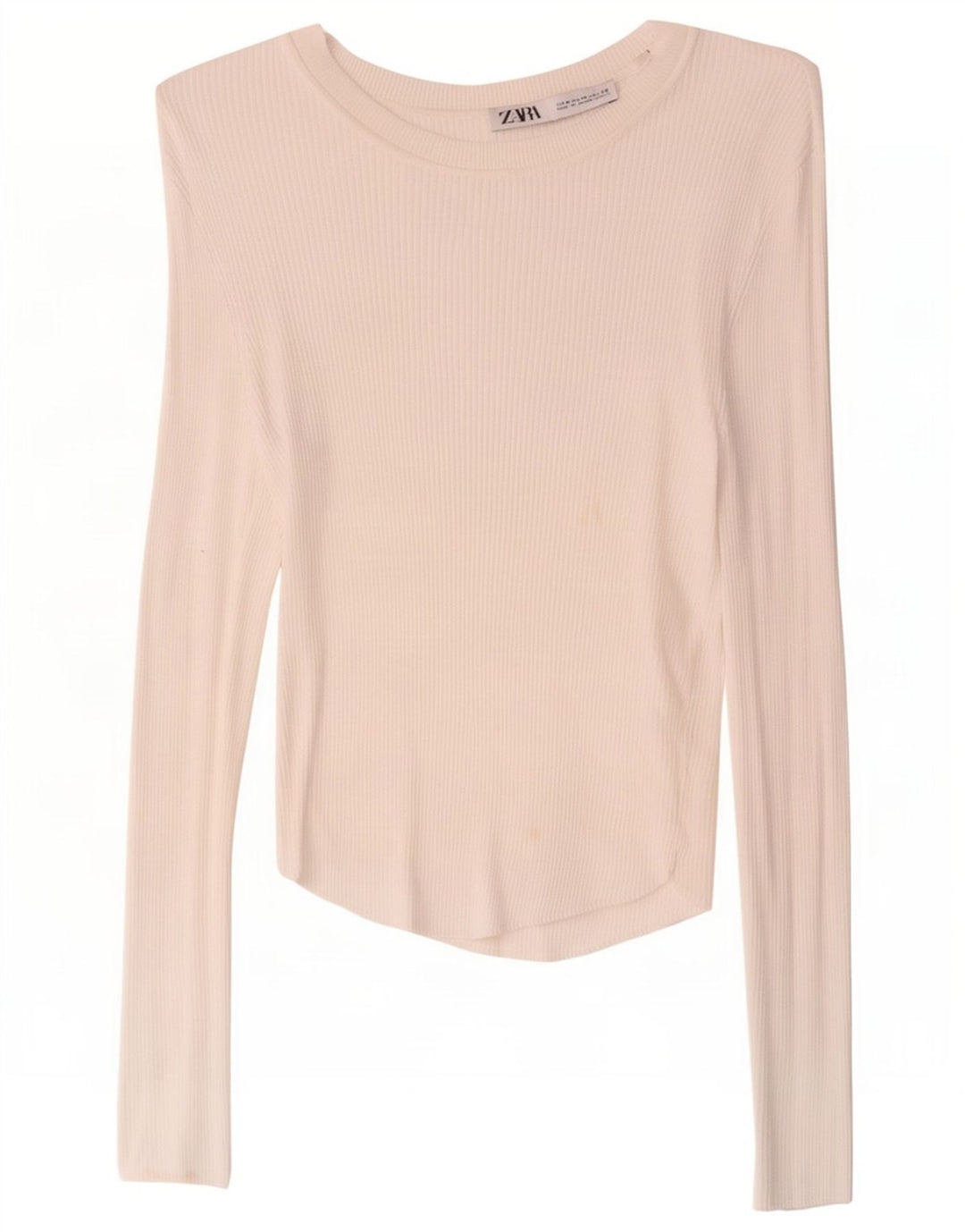Top Zara da donna a maniche lunghe UK 12 medio bianco