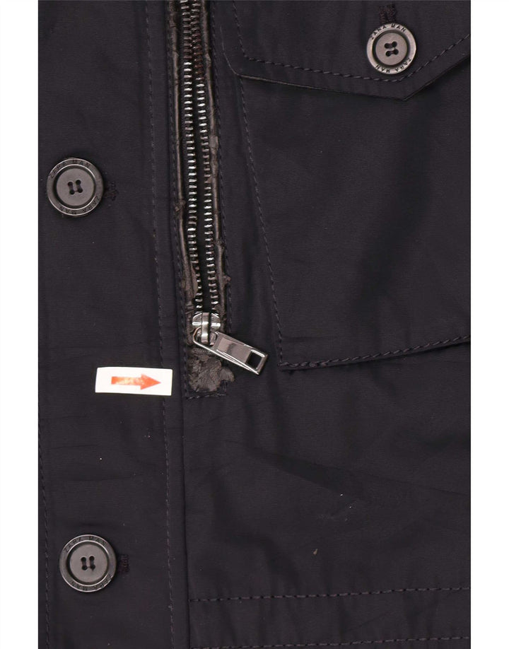 Giacca militare da uomo ZARA UK 40 Large in poliestere blu navy