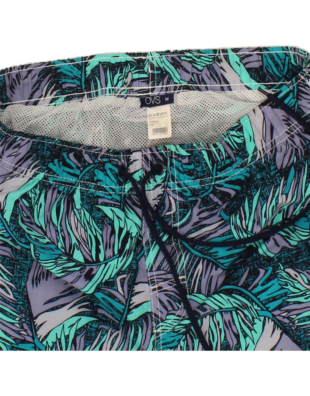 OVS Mens Swimming Shorts Medium Blue Floral Hawaiian Vintage OVS and Second-Hand OVS from Messina Hembry 