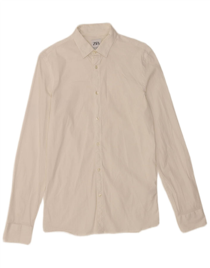 Camicia Zara da donna UK 10 piccola in cotone bianco