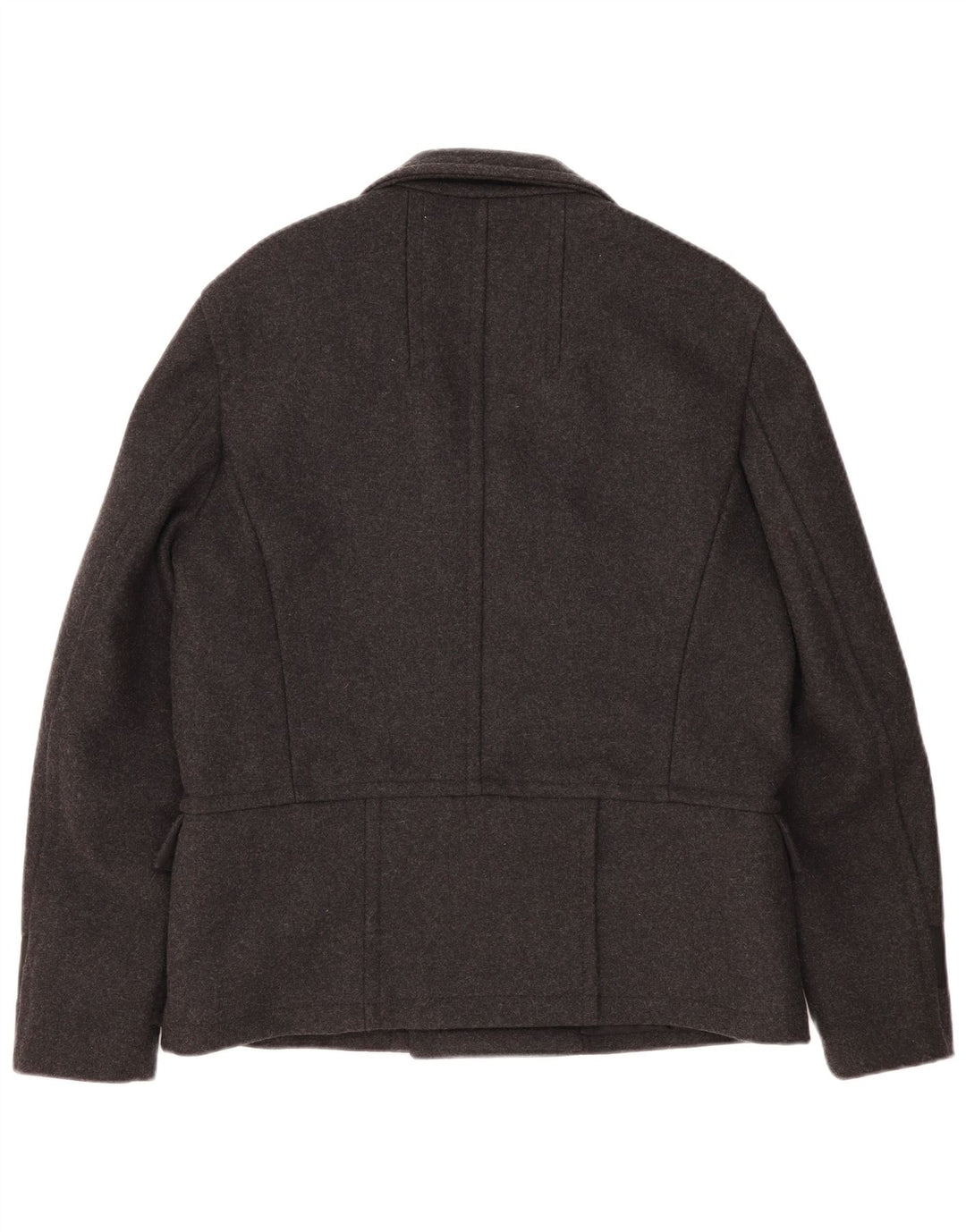 Cappotto da marinaio da uomo DKNY UK 40 grande lana grigia