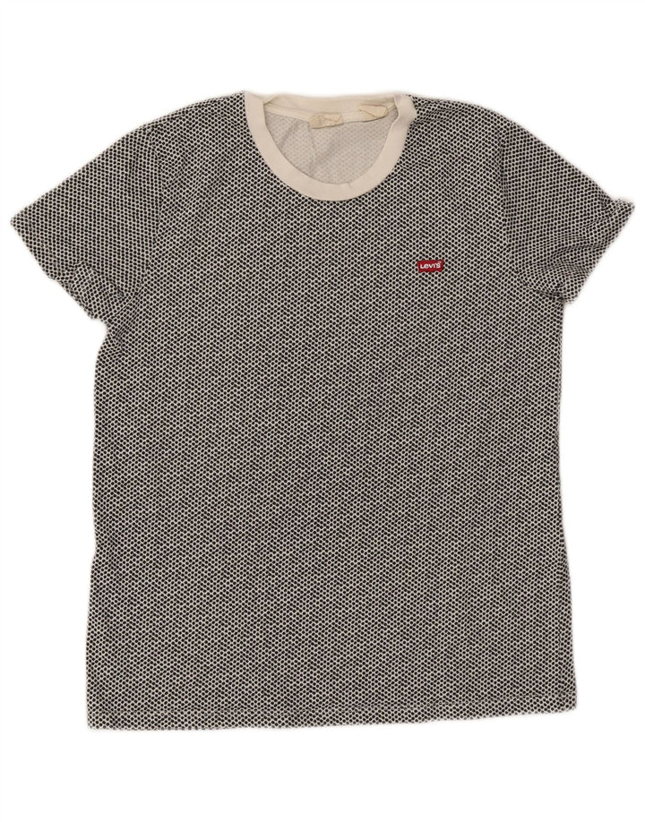Levi's T-shirt da donna con motivo astratto Top UK 10 piccola in cotone nero