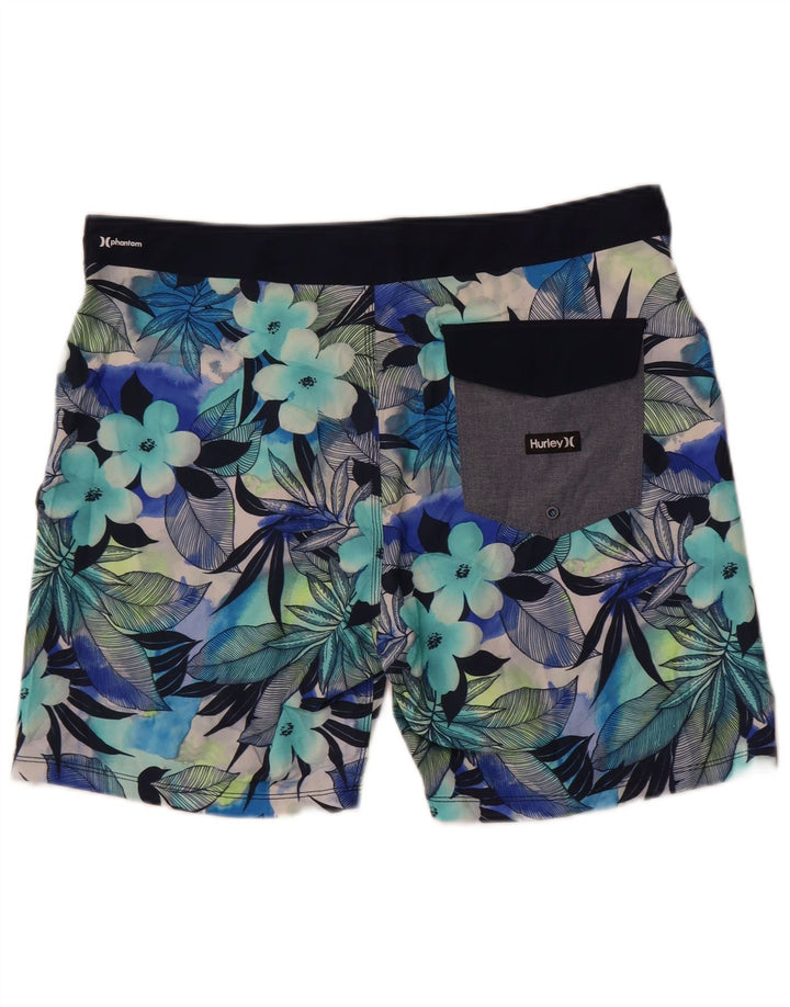 Pantaloncini da bagno Hurley Phantom da uomo grandi blu floreali