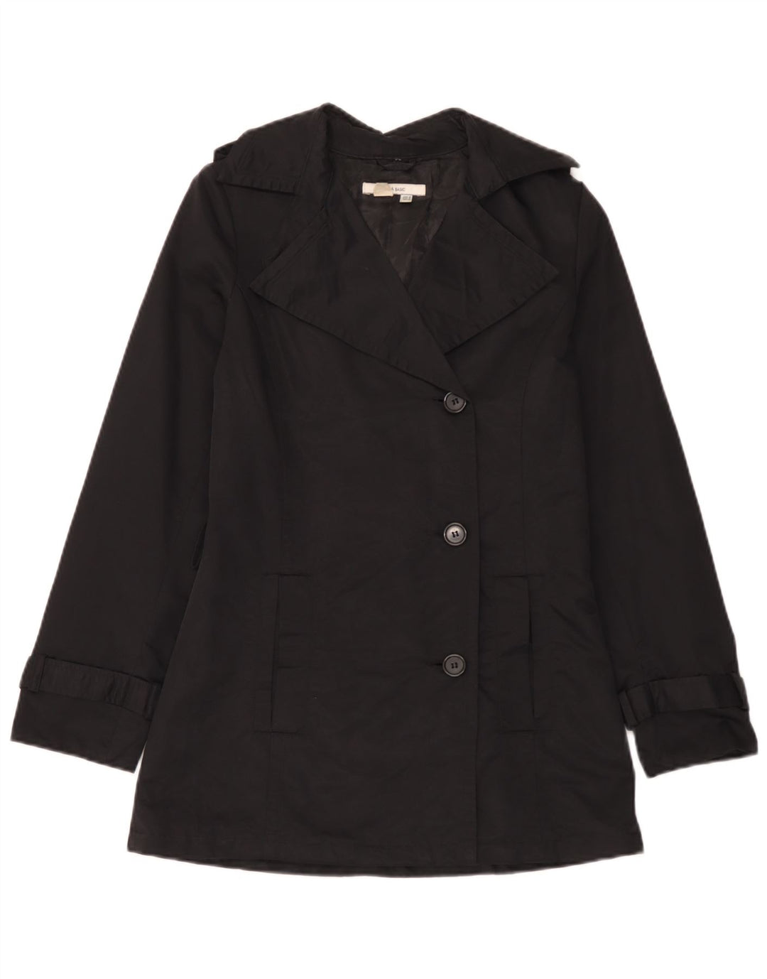 Trench da donna Zara UK 12 cotone nero medio