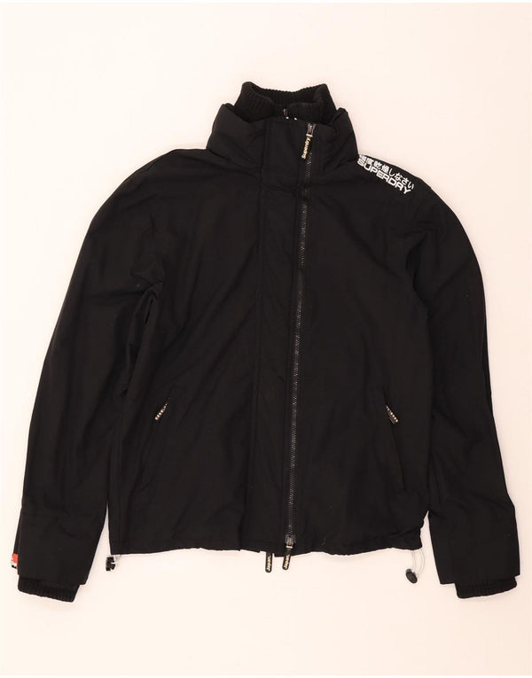 Superdry Womens The Windcheater Windbreaker Jacket UK 18 XL Black Nylon