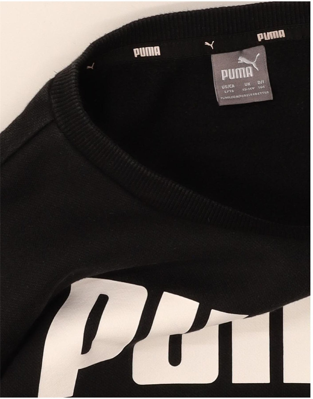 PUMA Boys Graphic Sweatshirt Jumper 13-14 Years Black