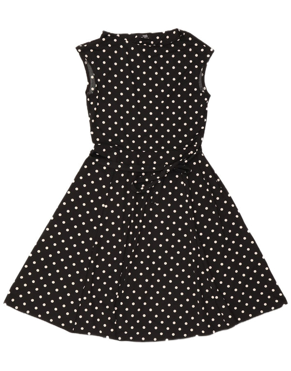 Abito a trapezio senza maniche da donna Wallis UK 12 medio nero a pois
