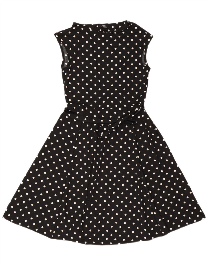 Abito a trapezio senza maniche da donna Wallis UK 12 medio nero a pois