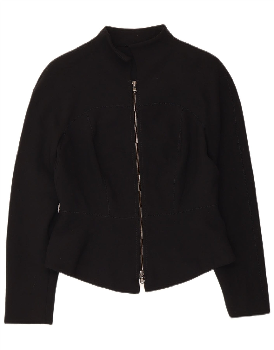 Giacca blazer da donna VINTAGE UK 10 piccola in poliestere nero