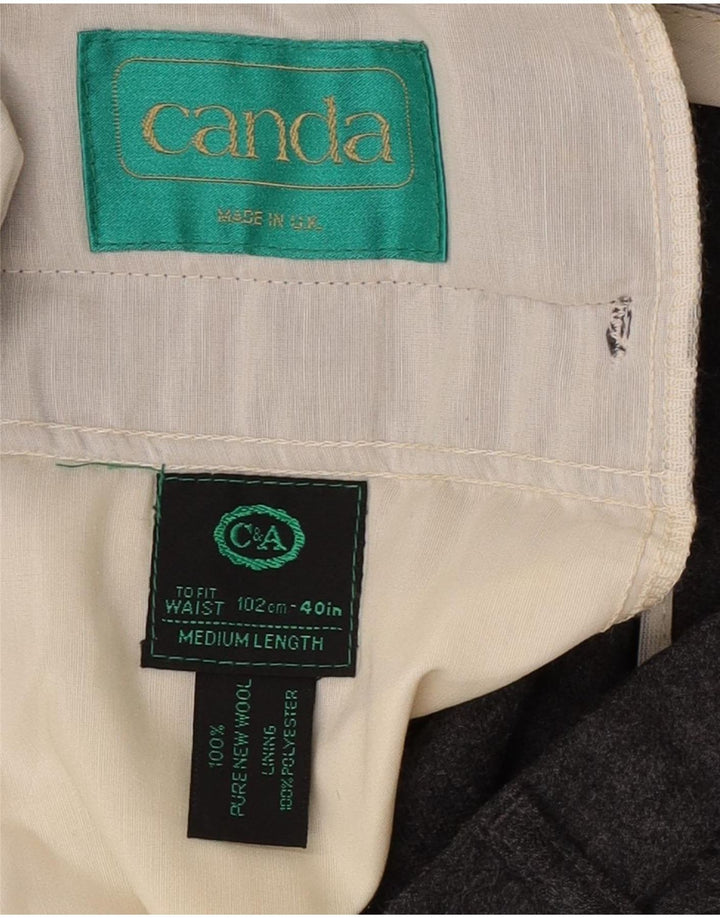 Pantaloni casual regolari da uomo C&A Canda W40 L31 lana vergine grigia
