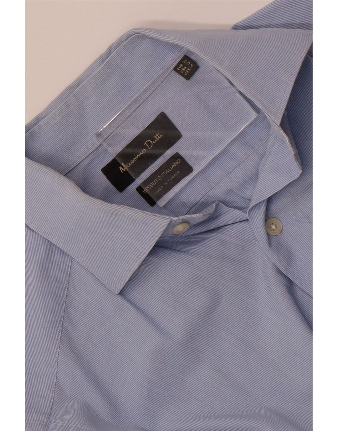 MASSIMO DUTTI Camicia da uomo Taglia 38 38 Gessato blu medio