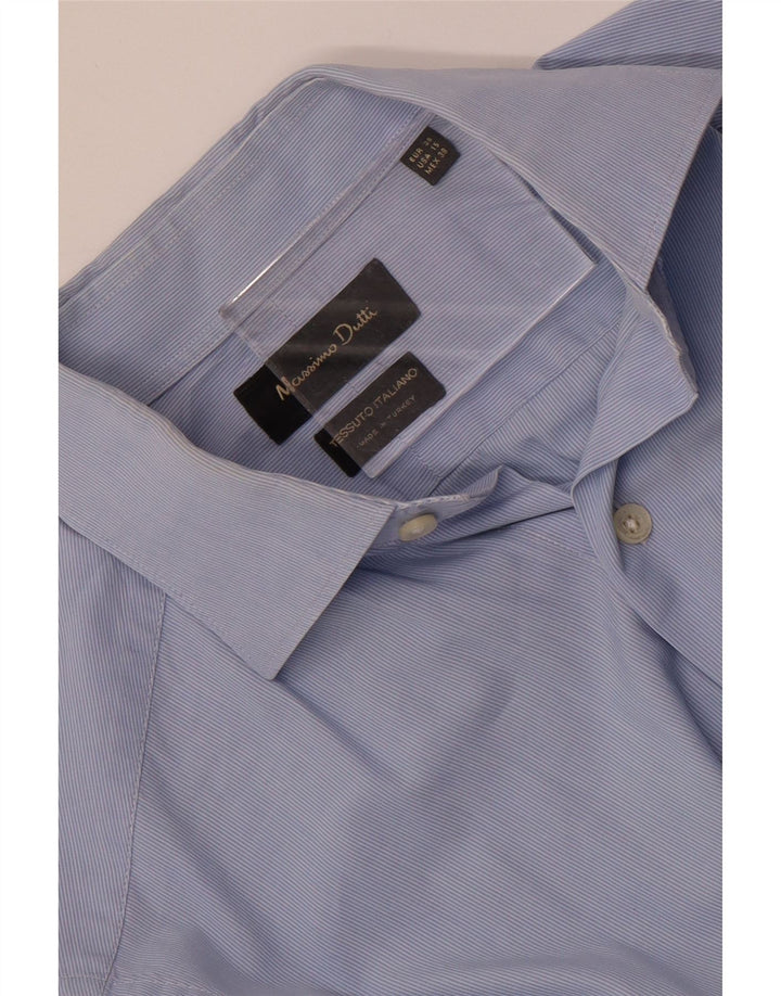 MASSIMO DUTTI Camicia da uomo Taglia 38 38 Gessato blu medio