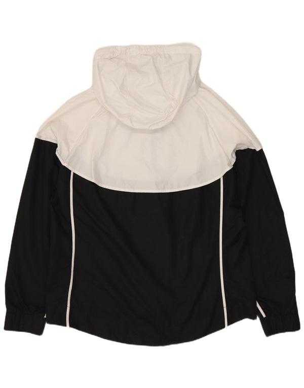 NIKE Giacca antipioggia da uomo con cappuccio UK 40 Large Nero Colourblock Poliestere