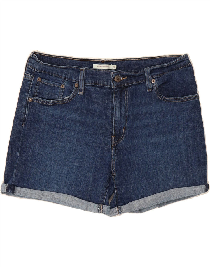 LEVI'S Womens Denim Shorts W32 Large Navy Blue Vintage Levi's and Second-Hand Levi's from Messina Hembry 
