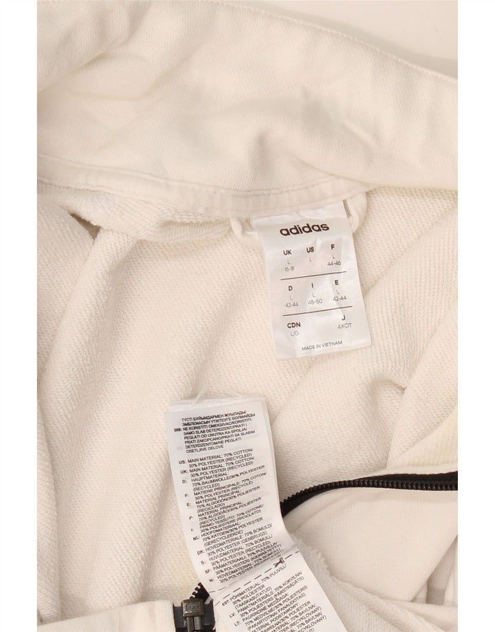 Giacca da tuta da donna ADIDAS UK 16/18 grande cotone bianco