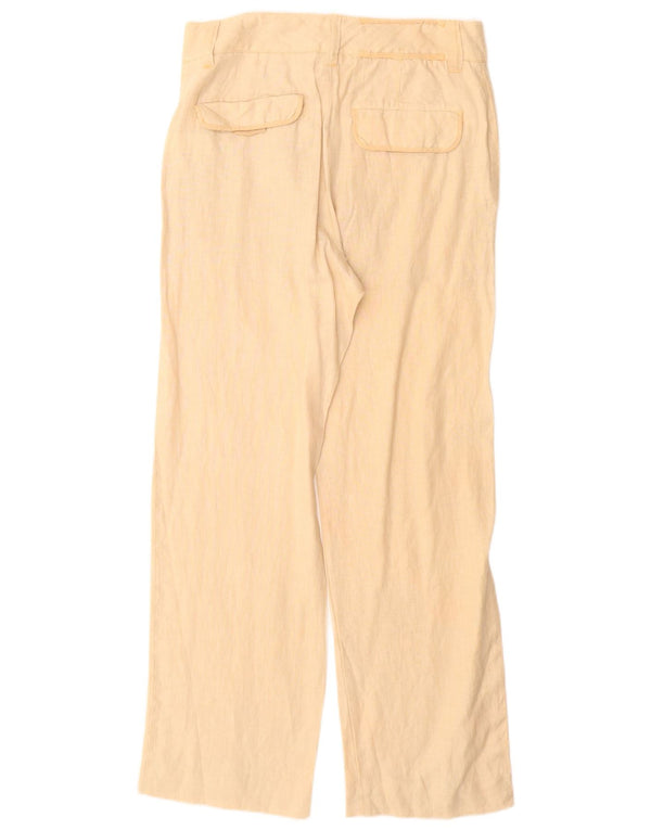 ZARA Womens Straight Casual Trousers Medium W30 L29 Beige Linen