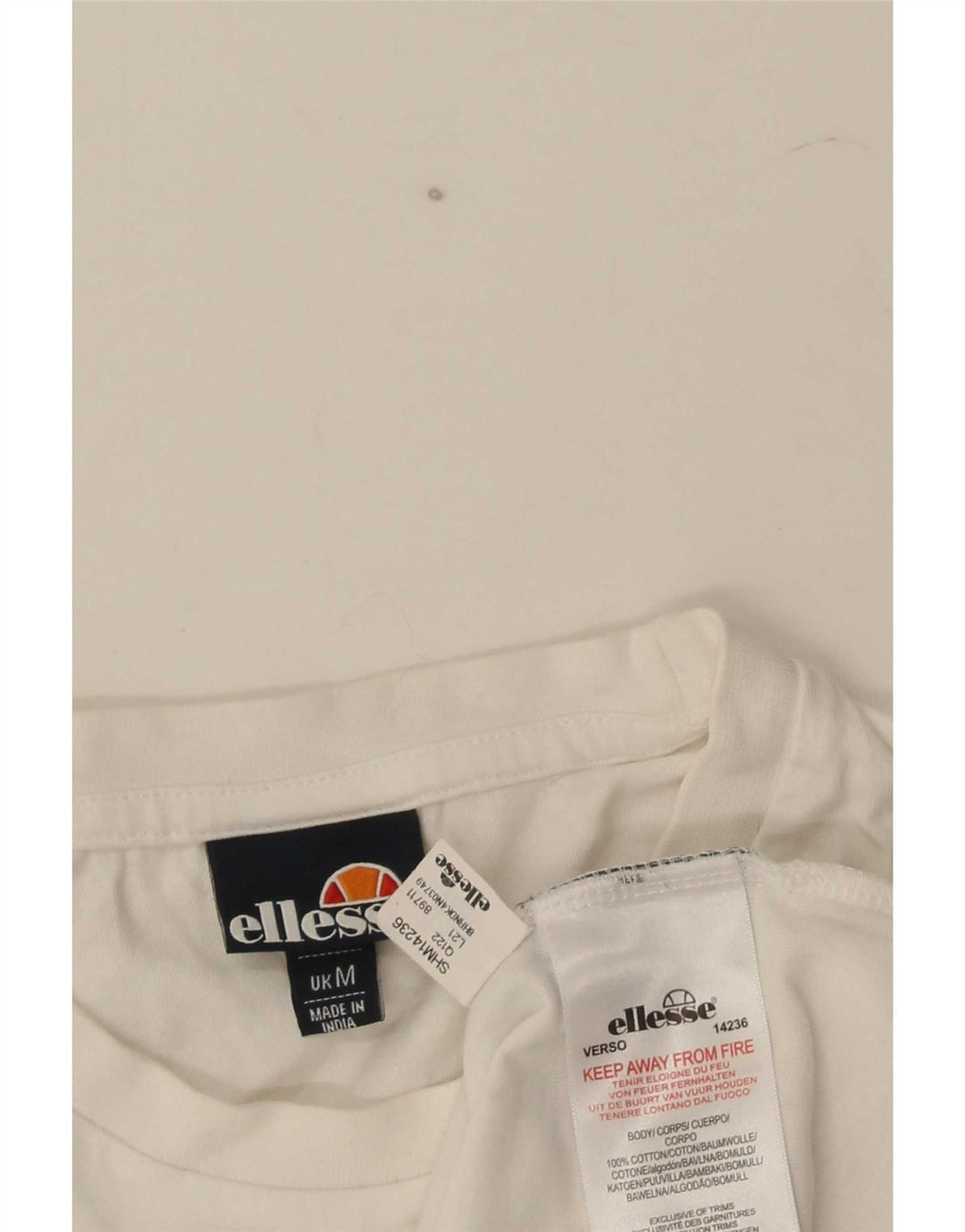 T-shirt grafica da uomo Ellesse Top in cotone bianco medio
