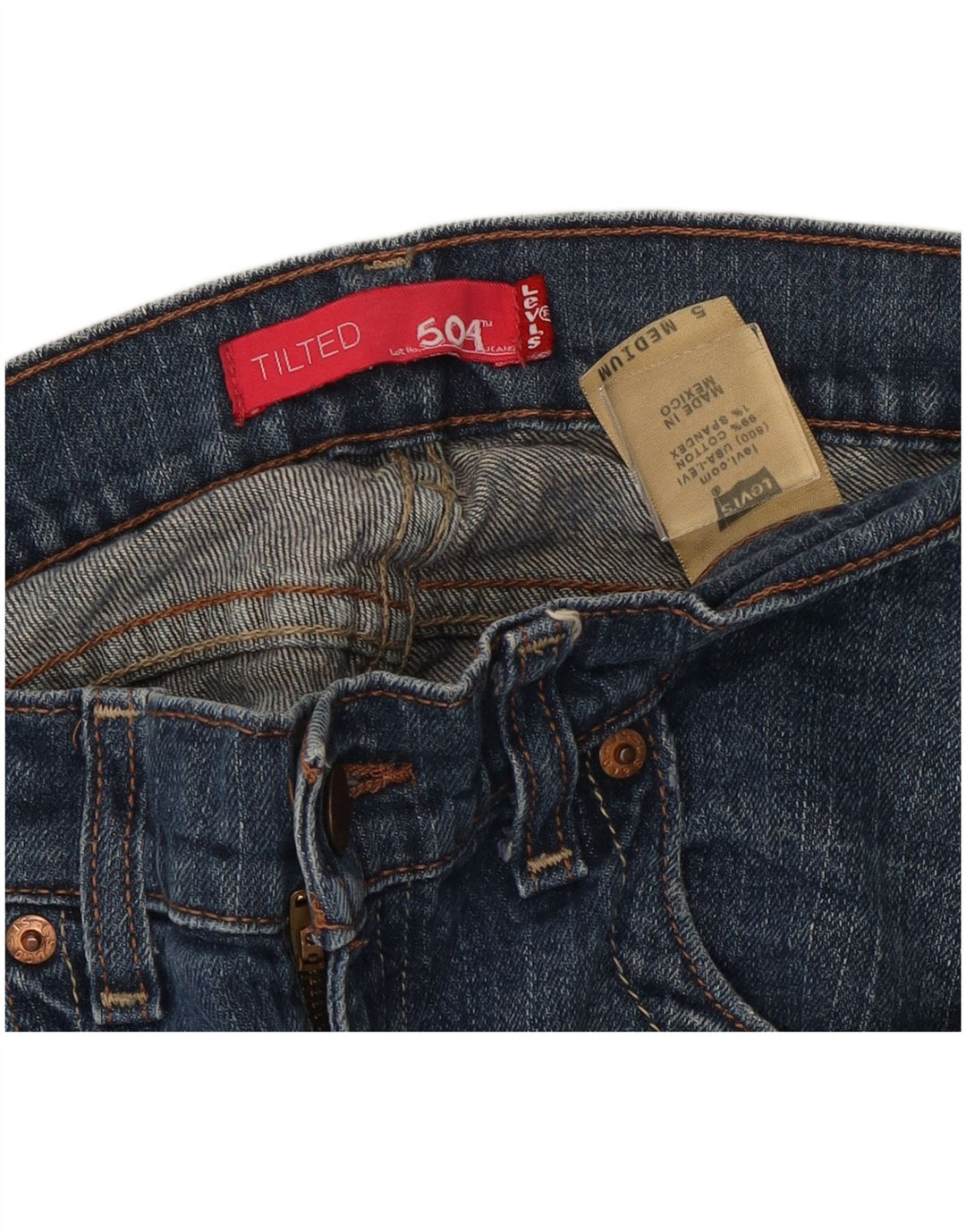 Levi's Donna 504 Jeans slim inclinati US 5 Medio W30 L32 Cotone blu