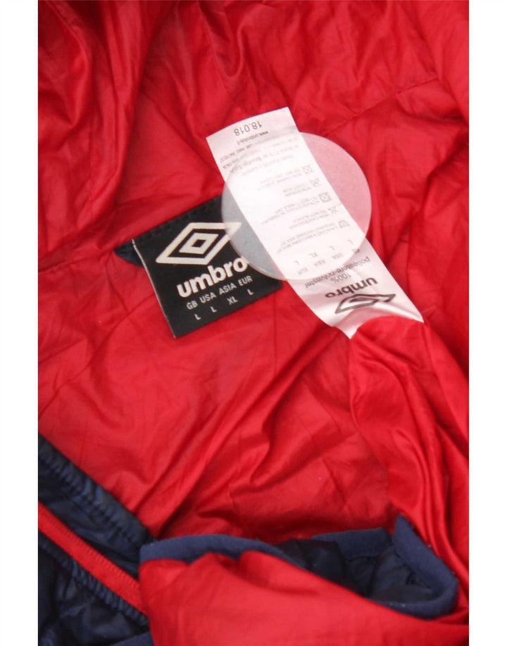 Giacca imbottita con cappuccio da uomo Umbro UK 40 Large in poliestere blu navy