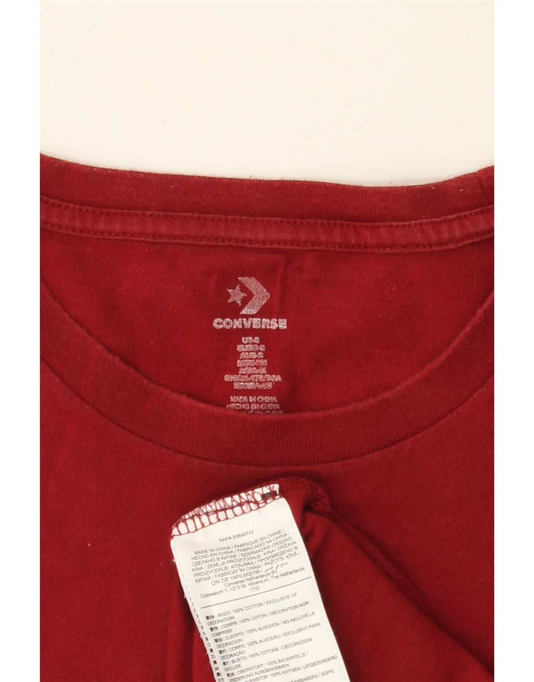 CONVERSE T-shirt da uomo Top piccola rossa in cotone