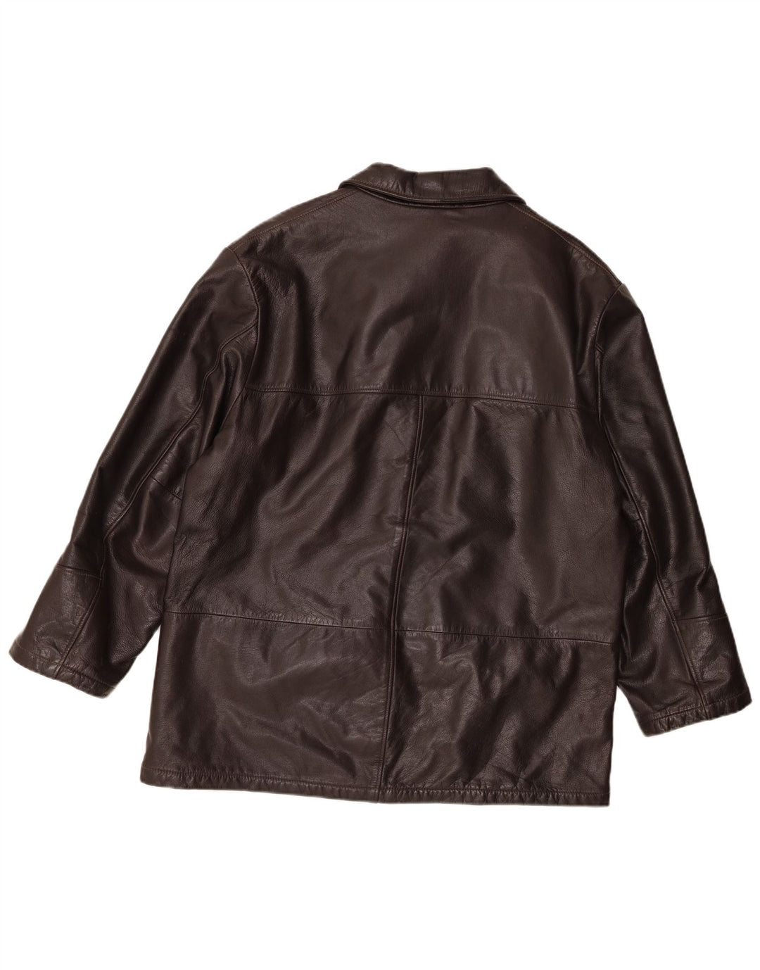 Giacca in pelle vintage da uomo IT 48 in pelle marrone medio