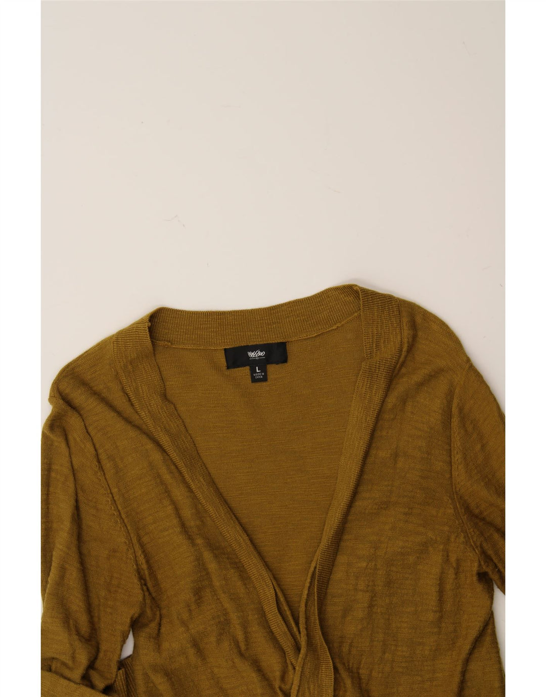 MOSSIMO Womens Short Sleeve Open Cardigan Sweater UK 14 Large Yellow Vintage Mossimo and Second-Hand Mossimo from Messina Hembry 