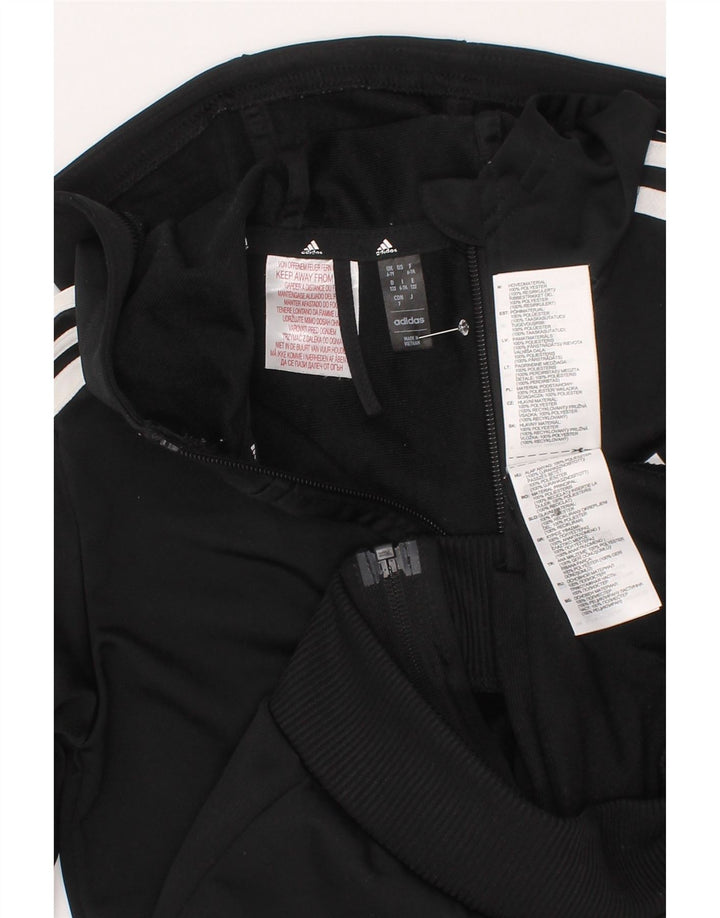 Felpa con cappuccio e zip Adidas da ragazzo 6-7 anni in poliestere nero