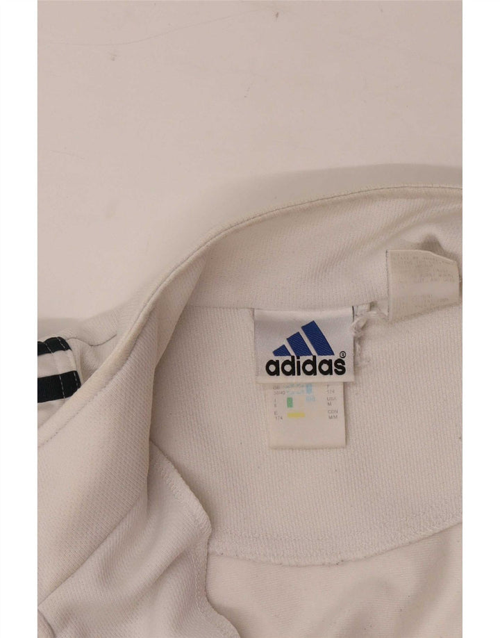 Giacca da tuta da uomo Adidas UK 38/40 poliestere bianco medio