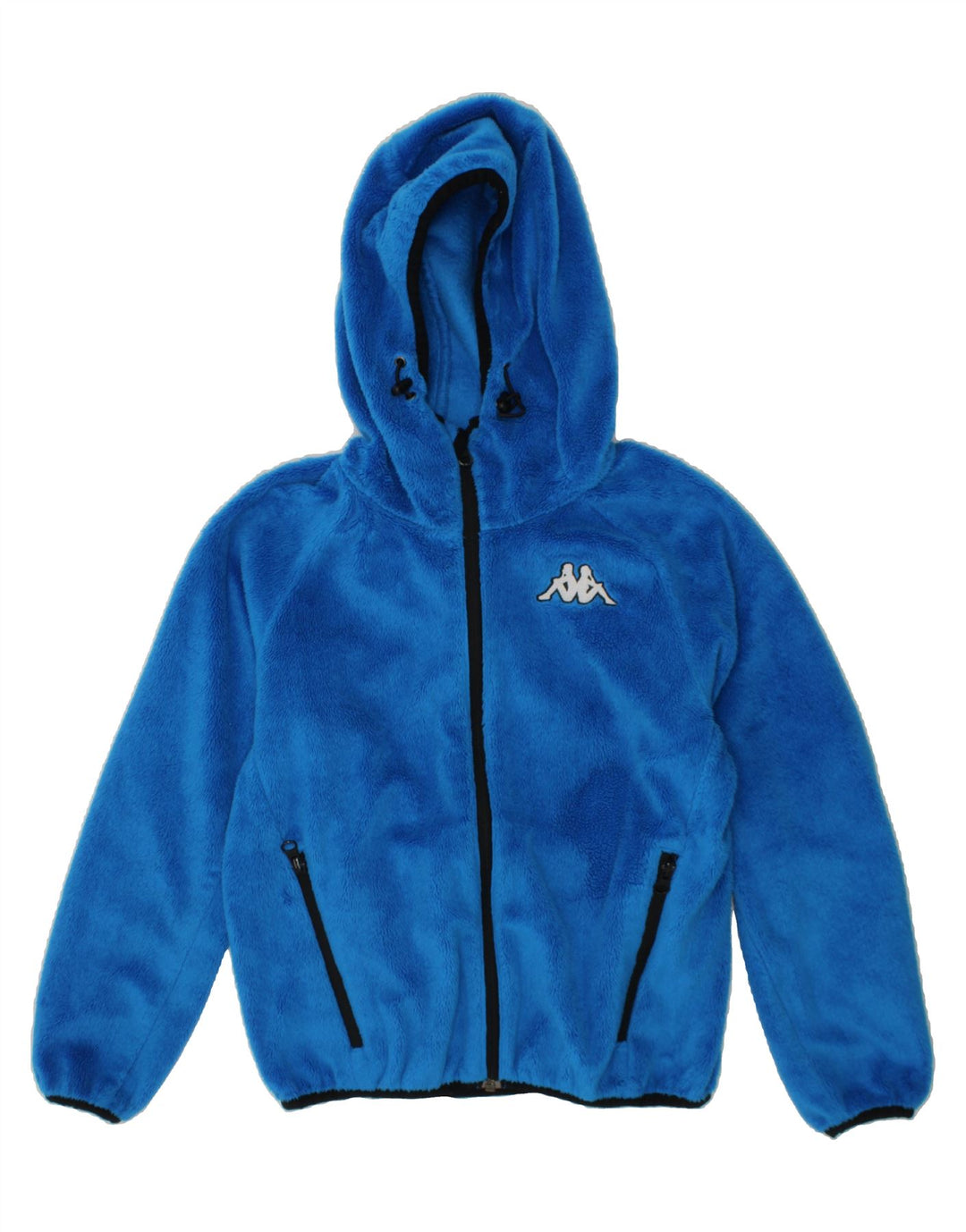 KAPPA Girls Hooded Fleece Jacket 9-10 Years Blue Polyester Vintage Kappa and Second-Hand Kappa from Messina Hembry 
