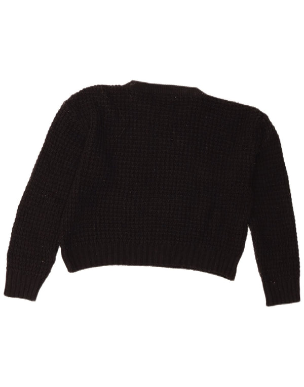 Maglione corto girocollo da donna Zara UK 14 medio nero