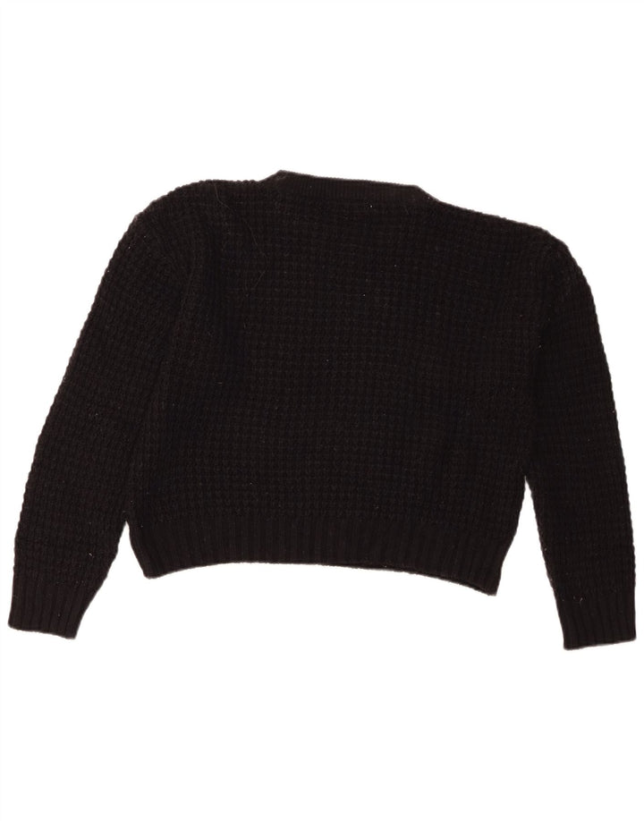 Maglione corto girocollo da donna Zara UK 14 medio nero