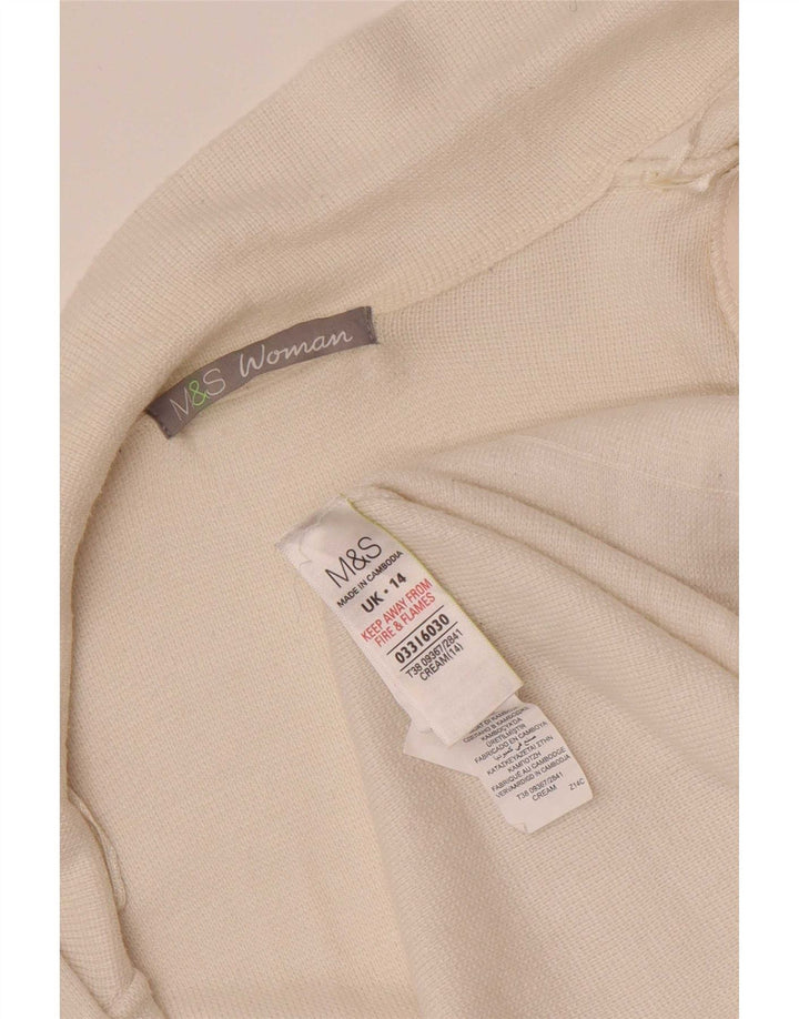Maglione cardigan aperto da donna Marks & Spencer UK 14 Poliammide beige medio