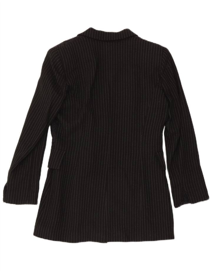 Giacca blazer a 1 bottone da donna Modyva IT 42 lana media a righe nere