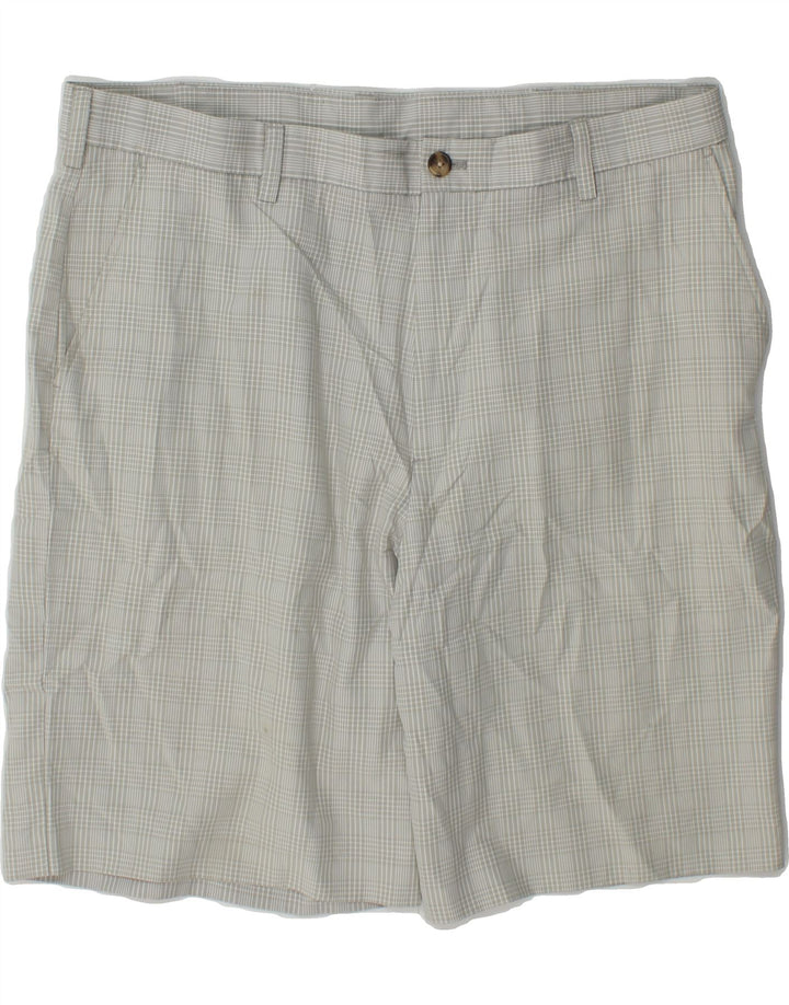 IZOD Mens Chino Shorts W40 XL Grey Check Vintage Izod and Second-Hand Izod from Messina Hembry 