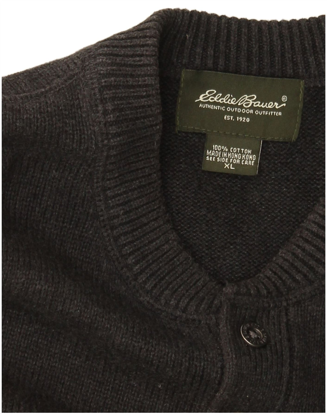 EDDIE BAUER Maglione girocollo da uomo XL in cotone grigio