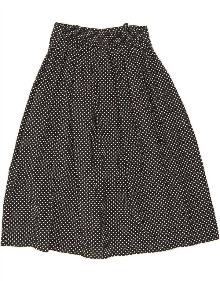 VINTAGE Womens A-Line Skirt W26 Small  Black Spotted Viscose Vintage Vintage and Second-Hand Vintage from Messina Hembry 